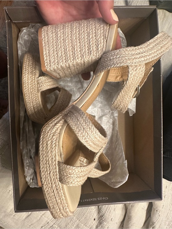 Crown Vintage Shoes - Crown Vintage Natural Beige Braided Platform Sandals